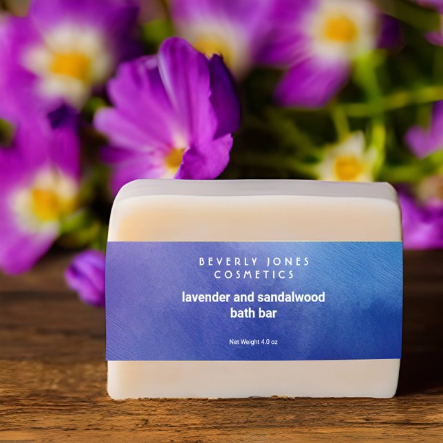 Bandeau De Faire-part Bandeau ventre savon aquarelle bleue et violette (Créateur téléchargé)