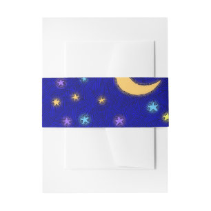 Bandeau De Faire-part Bandeaux de motifs de gravure de lune et d'étoiles