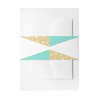Bandeau De Faire-part Bandeaux de ventre de mariage dorés modernes et sa
