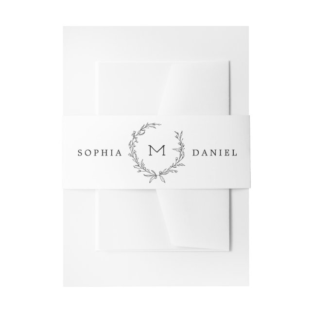 Bandeau De Faire-part Bandes de Faire-part de mariage monogramme minimal (Devant example)