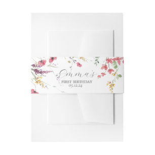 Bandeau De Faire-part Bandes de serviettes en papier fleur sauvage