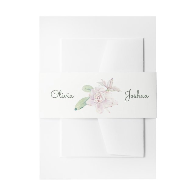 Bandeau De Faire-part Bandes de ventre de fleurs d'aquarelle (Devant example)