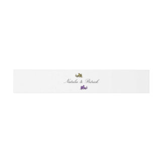 Bandeau De Faire-part Bandes de ventre Mariage de dragon violet d'or