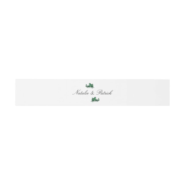 Bandeau De Faire-part Bandes de ventre Mariage Dragon Vert (Plat)