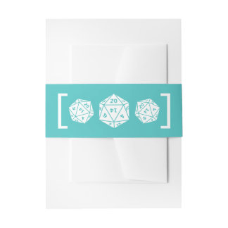 Bandeau De Faire-part Bandes de ventre Mariage turquoise D20 Dice