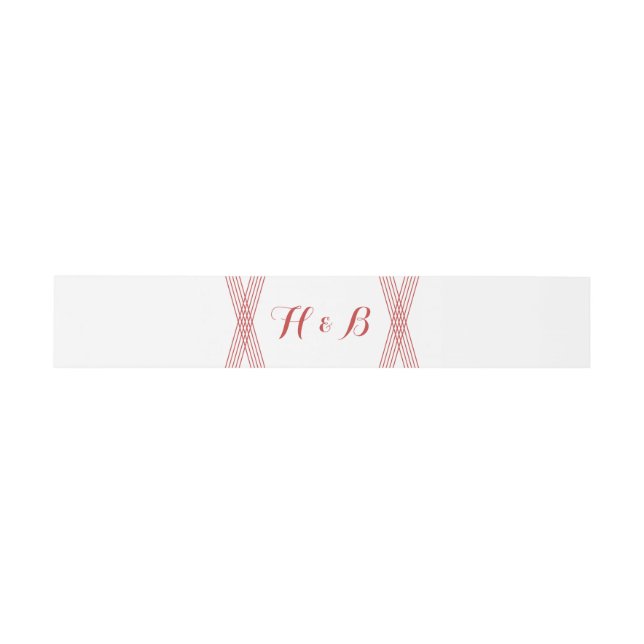 Bandeau De Faire-part Bandes de ventre Red Modern Deco (Plat)