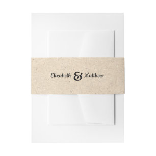 Bandeau De Faire-part Bandes de ventre rustique en papier Kraft
