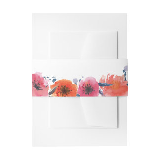 Bandeau De Faire-part Bandes florales de ventre de mariage d'aquarelle