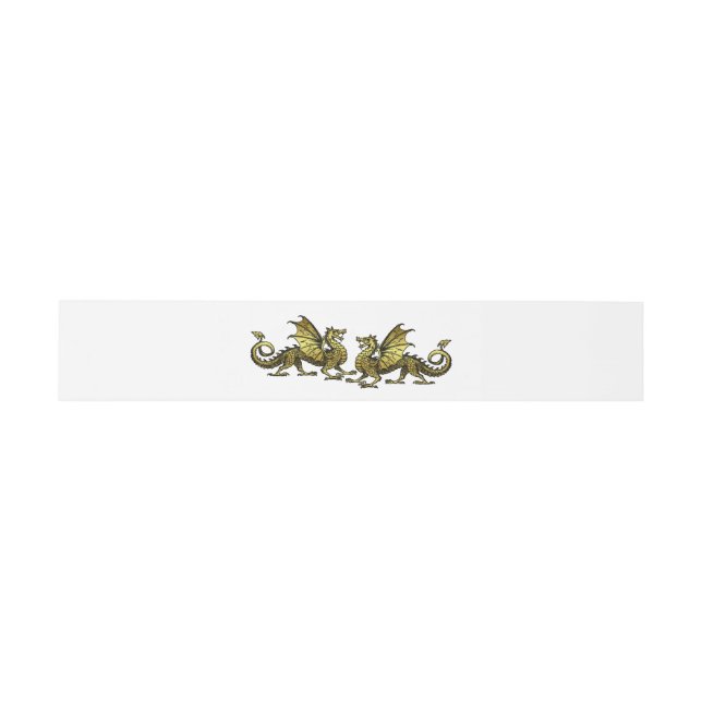 Bandeau De Faire-part Bandes Mariages de ventre Gold Elegon Dragons (Plat)