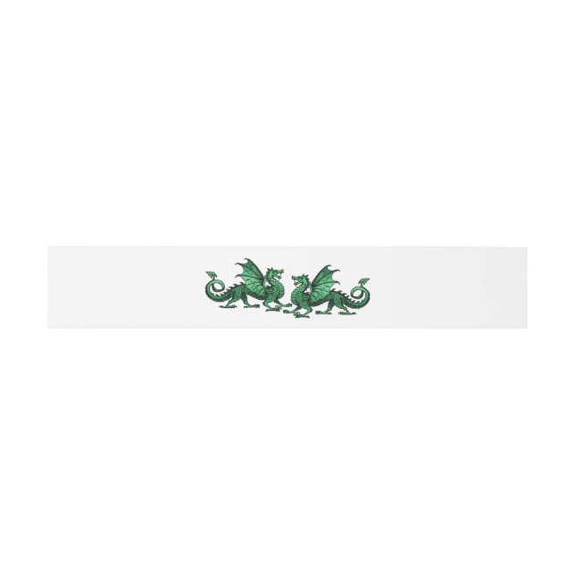 Bandeau De Faire-part Bandes Mariages de ventre Green Elegon Dragons (Plat)