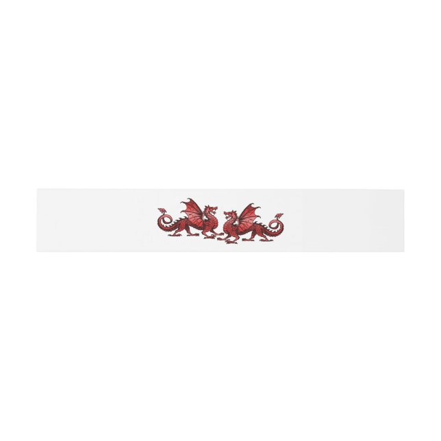 Bandeau De Faire-part Bandes Mariages de ventre Red Elegon Dragons (Plat)