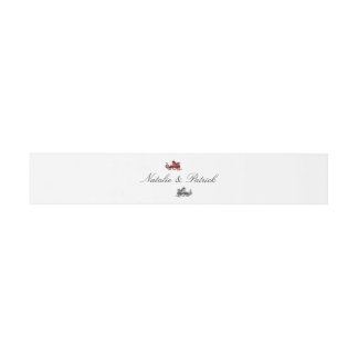 Bandeau De Faire-part Bandes Mariages de ventre Red Silver