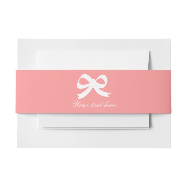 Bandeau De Faire-part Bandes ventrales à enveloppe corail rose (Devant Example)