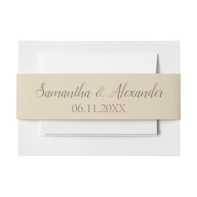 Bandeau De Faire-part Beau Beige et Brown (Devant Example)