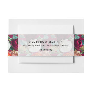 Bandeau De Faire-part Beau Mariage de fleurs d'été