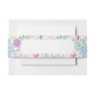 Bandeau De Faire-part Beau motif avec les fleurs colorées