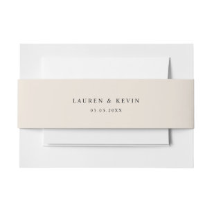 Bandeau De Faire-part Beige Belly Band Invitation Belly Band