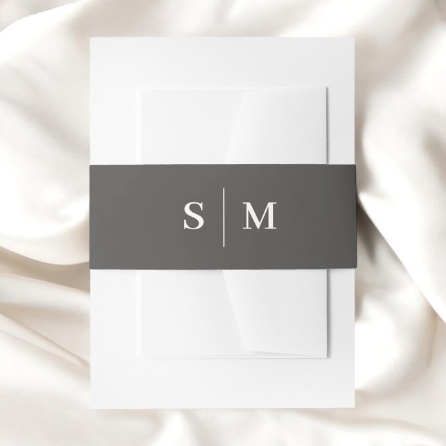 Bandeau De Faire-part Beige Monogramme Classique Élégant (Créateur téléchargé)