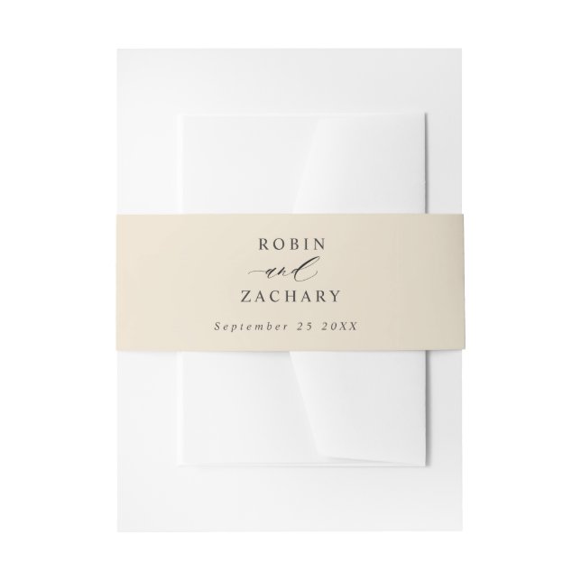 Bandeau De Faire-part Beige, Terracotta, Mariage simple moderne (Devant example)