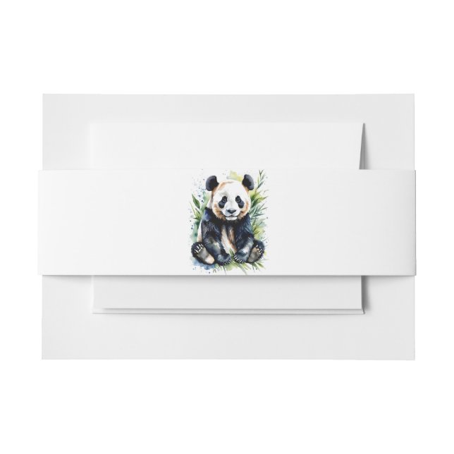 Bandeau De Faire-part Belle aquarelle Panda Bear (Devant Example)