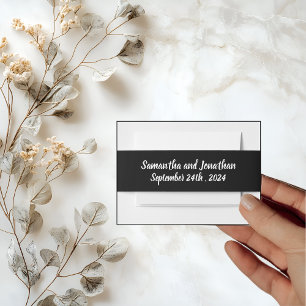 Bandeau De Faire-part Belle Fleur rose sur Mariage or Rose