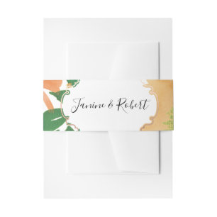 Bandeau De Faire-part Belle Fleurs Aquarelle Peinture Bande de ventre