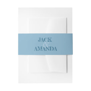 Bandeau De Faire-part Belle Retro Classic Blue Mariage Belly Band