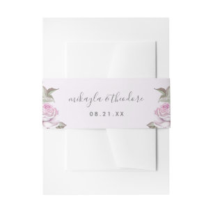 Bandeau De Faire-part Belle Rose douce violette Mariage