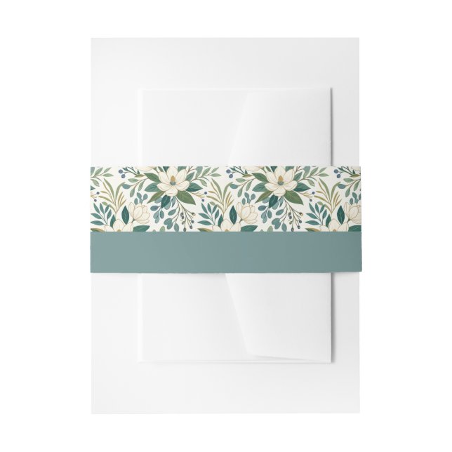 Bandeau De Faire-part Belles fleurs blanches modernes et baies (Devant example)