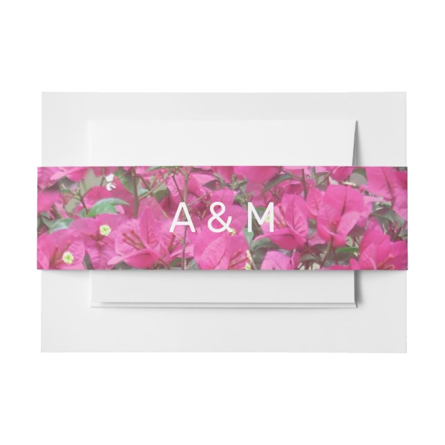 Bandeau De Faire-part Belles fleurs et monogrammes (Devant Example)