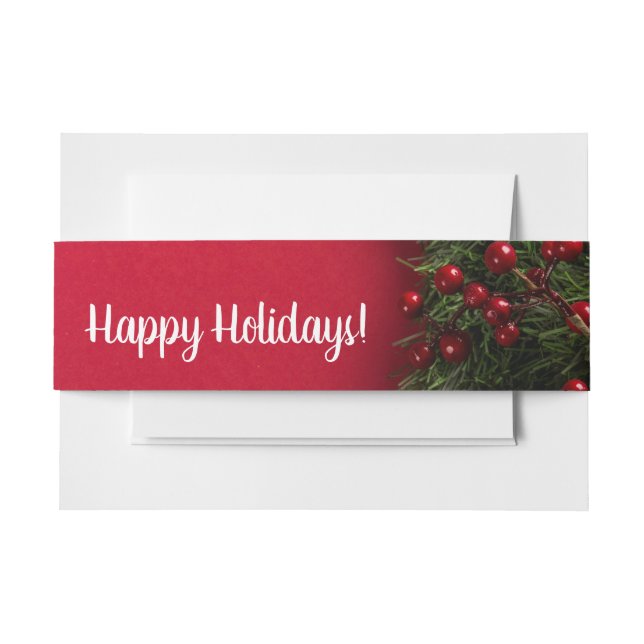 Bandeau De Faire-part Berries rouges et mélètte, Noël (Devant Example)