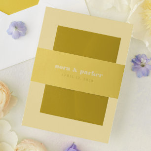 Bandeau De Faire-part Beurre Jaune Téméraire Typographie Simple Mariage