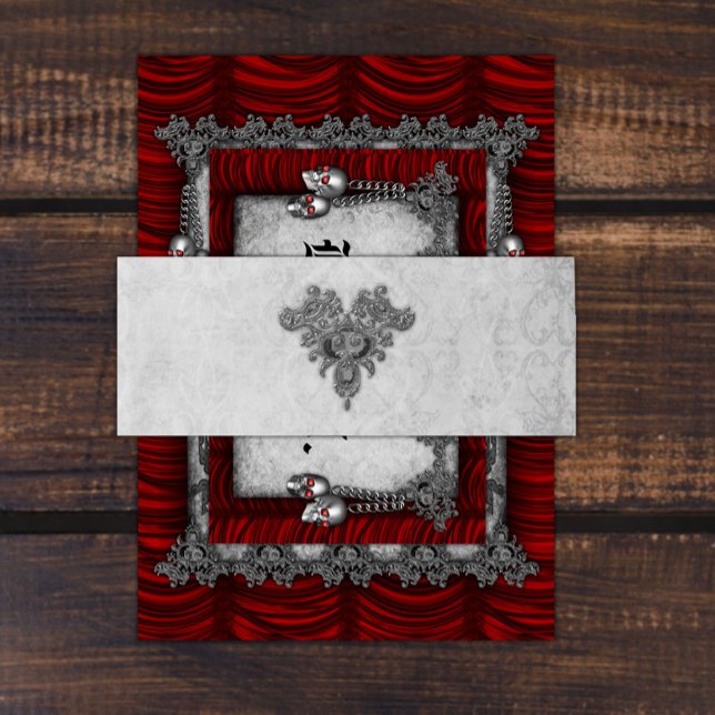 Bandeau De Faire-part Bijou noir Mariage gothique (Créateur téléchargé)