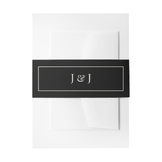 Bandeau De Faire-part Black and White Invitation Belly Band
