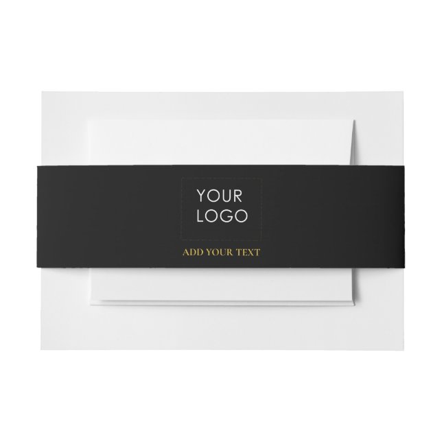 Bandeau De Faire-part Black Custom Logo Entreprise (Devant Example)