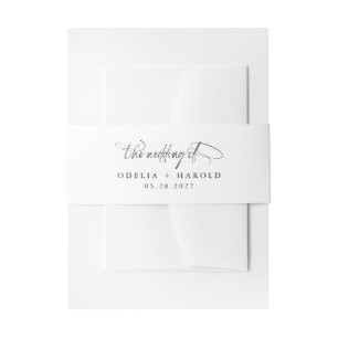 Bandeau De Faire-part Black Mariage de calligraphie classique blanc