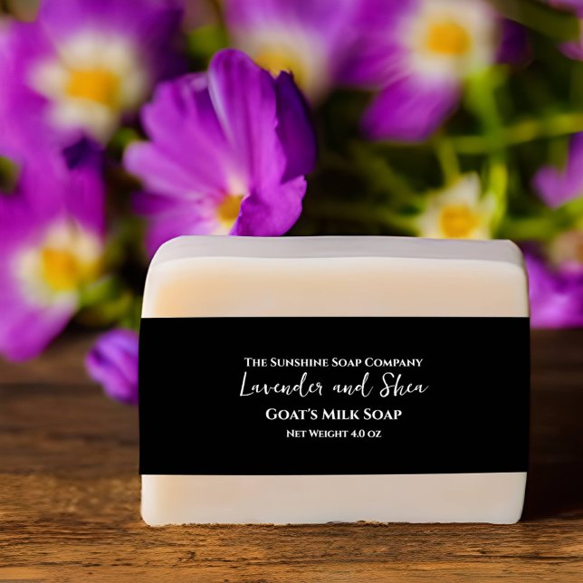 Bandeau De Faire-part Black Minimalist Soap Belge Band (Créateur téléchargé)