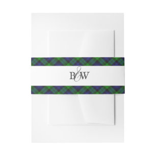 Bandeau De Faire-part Black Watch Tartan Scottish Plaid