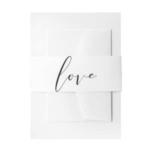 Bandeau De Faire-part Black & White LOVE Minimal Mariage moderne
