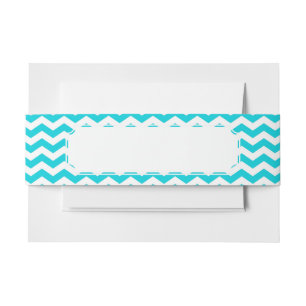 Bandeau De Faire-part Blanc et motif de zigzag d'Aqua