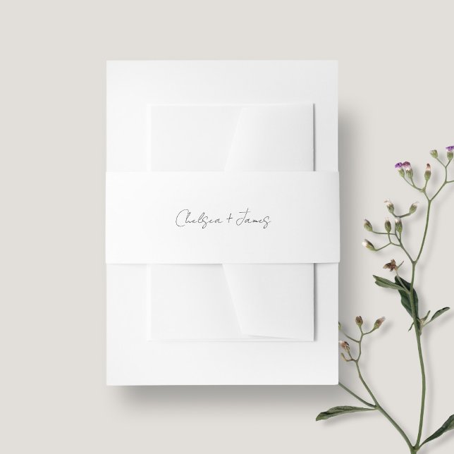 Bandeau De Faire-part BLANCHE | Mariage de script chic et simple (Créateur téléchargé)