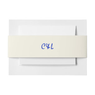 Bandeau De Faire-part Bleu blanc rétro manuscrit