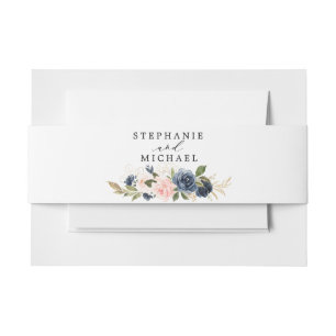 Bandeau De Faire-part Bleu bleu bleu bleu rose rose marine Botanique