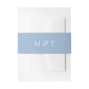 Bandeau De Faire-part Bleu clair minimaliste avec Mariage Monogrammes bl