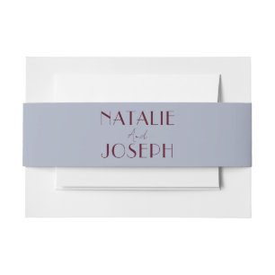 Bandeau De Faire-part Bleu de Campanule Raisin Figue Ancien Argent Maria