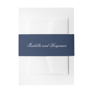 Bandeau De Faire-part Bleu de la marine traditionnelle Mariage élégant