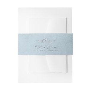 Bandeau De Faire-part Bleu Dusty Iridescendant, Mariage