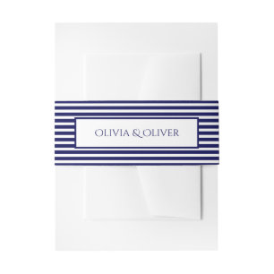 Bandeau De Faire-part Bleu et blanc de la marine - Bande de ventre