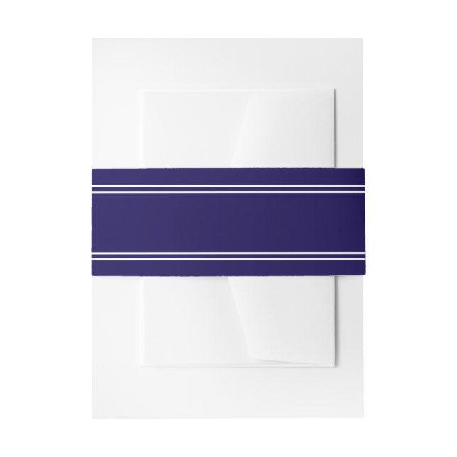 Bandeau De Faire-part Bleu foncé simple et blanc (Devant example)