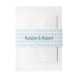 Bandeau De Faire-part Bleu Geek Chic Code Binaire Bandes Belly